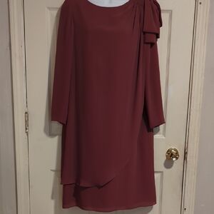 Miss Elliette Red Asymmetrical Tiered Sheath Dress